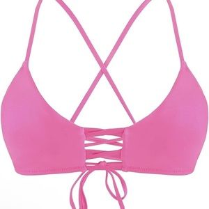 Large NWT Ocean Blues Women's Triangle Bikini Top Scoop Neck Strappy suit